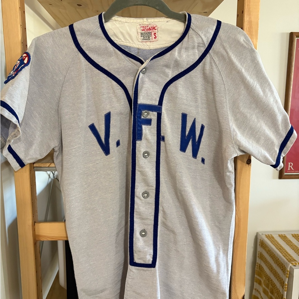 Vintage Wilson Blue and White Baseball Jersey